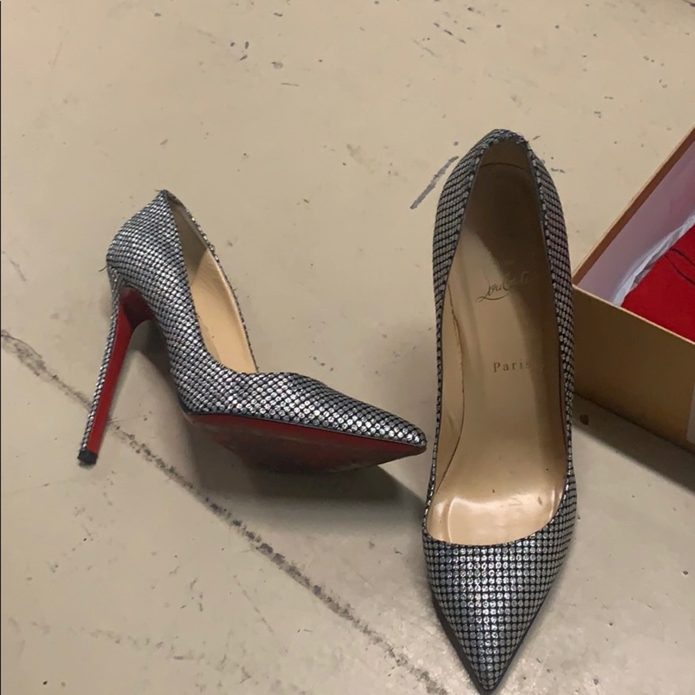 Black and silver Louboutin Heels